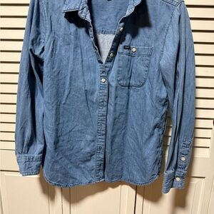 Lee Blue Button-Down Denim Shirt